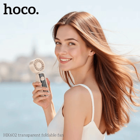 พัดลมพกพา HOCO HX602 ปรับแรงลม 100 ระดับ พับได้ 90° แบตเตอรี่ 6.5 ชม. ความเร็วมอเตอร์ 8000RPM_7